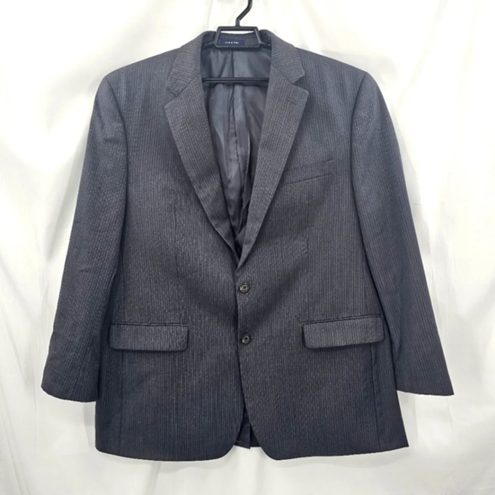 Ralph Ralph Lauren Men's 46L Gray Striped 100% Wool Blazer Sport Coat‎ Jacket.